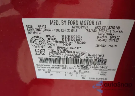 2018 Ford Flex Limited from USA, damaged, VIN 2FMHK6DT1JBA05482